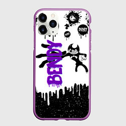 Чехол iPhone 11 Pro матовый Бенди длинная рука Bendy, цвет: 3D-фиолетовый