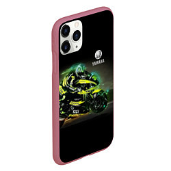 Чехол iPhone 11 Pro матовый YAMAHA - famous racing team!, цвет: 3D-малиновый — фото 2