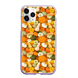 Чехол iPhone 11 Pro матовый Тыквы Pumpkin, цвет: 3D-светло-сиреневый
