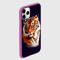 Чехол iPhone 11 Pro матовый Грозный Тигр Символ 2022 Года Tiger Beast, цвет: 3D-фиолетовый — фото 2