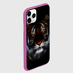Чехол iPhone 11 Pro матовый Тигр в Темноте Глаза Зверя, цвет: 3D-фиолетовый — фото 2