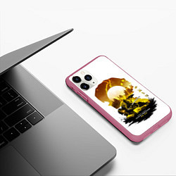 Чехол iPhone 11 Pro матовый Зенитцу Клинок демонов, цвет: 3D-малиновый — фото 2