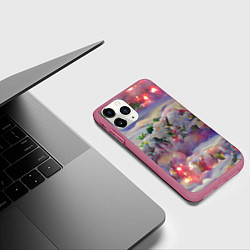 Чехол iPhone 11 Pro матовый Милое рождество, цвет: 3D-малиновый — фото 2