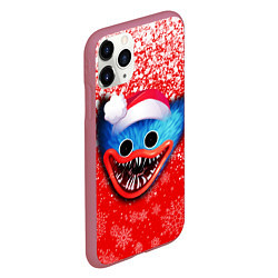 Чехол iPhone 11 Pro матовый POPPY PLAYTIME ХАГИ ВАГИ НОВОГОДНИЙ, СНЕЖИНКИ, цвет: 3D-малиновый — фото 2