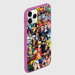 Чехол iPhone 11 Pro матовый ВСЕ ГЕРОИ АНИМЕ ВАН ПИС ALL HEROES ONE PIECE, цвет: 3D-фиолетовый — фото 2