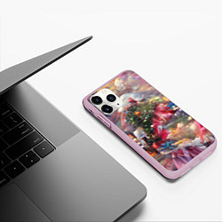 Чехол iPhone 11 Pro матовый Ностальгия Рождества, цвет: 3D-розовый — фото 2