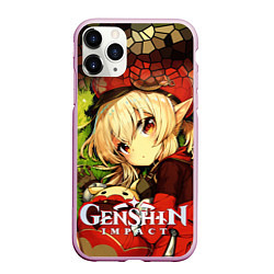 Чехол iPhone 11 Pro матовый Кли - искорка из Genshin Impact, цвет: 3D-розовый