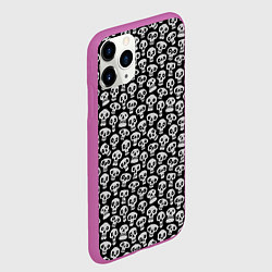 Чехол iPhone 11 Pro матовый Funny skulls, цвет: 3D-фиолетовый — фото 2