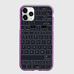 Чехол iPhone 11 Pro матовый КЛАВИАТУРА КОМПЬЮТЕРНАЯ КНОПКИ, цвет: 3D-фиолетовый