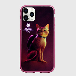 Чехол iPhone 11 Pro матовый Stray: Wandering Cat, цвет: 3D-малиновый