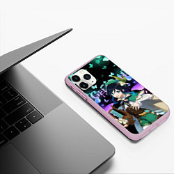 Чехол iPhone 11 Pro матовый VENTI GENSHIN IMPACT BUTTERFLY, НЕОНОВЫЕ БАБОЧКИ, цвет: 3D-розовый — фото 2