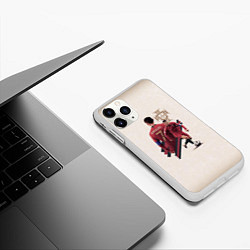 Чехол iPhone 11 Pro матовый Криштиану Сборная Португалии, цвет: 3D-белый — фото 2