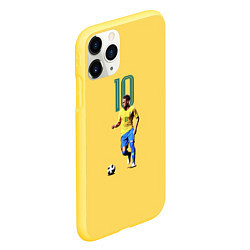 Чехол iPhone 11 Pro матовый Неймар Сборная Бразилии, цвет: 3D-желтый — фото 2