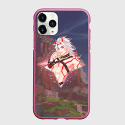 Чехол iPhone 11 Pro матовый Итто Аратаки Arataki Itto в примогеме, Genshin Imp, цвет: 3D-малиновый