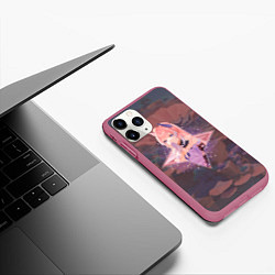 Чехол iPhone 11 Pro матовый Кокоми Сангономия Kokomi Sangonomiya в примогеме,, цвет: 3D-малиновый — фото 2