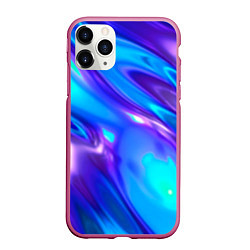 Чехол iPhone 11 Pro матовый Neon Holographic, цвет: 3D-малиновый