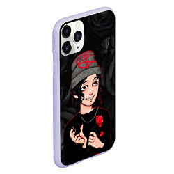 Чехол iPhone 11 Pro матовый Слава Мэрлоу арт, цвет: 3D-светло-сиреневый — фото 2