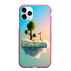 Чехол iPhone 11 Pro матовый Облако в Террарии, цвет: 3D-малиновый