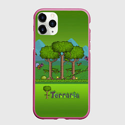 Чехол iPhone 11 Pro матовый Лесок в Террарии, цвет: 3D-малиновый