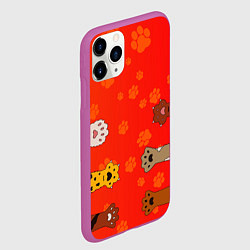 Чехол iPhone 11 Pro матовый Котики 3D, цвет: 3D-фиолетовый — фото 2