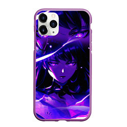 Чехол iPhone 11 Pro матовый SHOGUN RAIDEN GENSHIN IMPACT НА СПИНЕ, цвет: 3D-фиолетовый