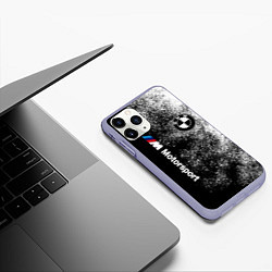 Чехол iPhone 11 Pro матовый БМВ Черно-белый логотип, цвет: 3D-светло-сиреневый — фото 2