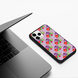 Чехол iPhone 11 Pro матовый Овощной микс Vegan, цвет: 3D-черный — фото 2