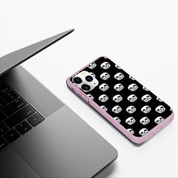 Чехол iPhone 11 Pro матовый UNDERTALE SANS SKULL FACE PATTERN УЗОР, цвет: 3D-розовый — фото 2