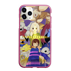 Чехол iPhone 11 Pro матовый FRISK UNDERTALE, ALL HEROES GAME