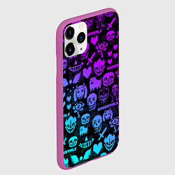Чехол iPhone 11 Pro матовый UNDERTALE NEON PATTERN УЗОР, цвет: 3D-фиолетовый — фото 2