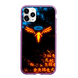 Чехол iPhone 11 Pro матовый ОГНЕННЫЙ WALHALLA TEAM TOKYO REVENGERS, цвет: 3D-фиолетовый