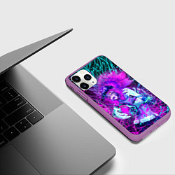 Чехол iPhone 11 Pro матовый KDA NEON DRAGON LEAGUE OF LEGENDS, НЕОНОВЫЕ БРЫЗГИ, цвет: 3D-фиолетовый — фото 2