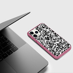 Чехол iPhone 11 Pro матовый Стиль QR код, цвет: 3D-малиновый — фото 2