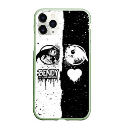 Чехол iPhone 11 Pro матовый BLACK AND WHITE BENDY AND THE INK MACHINE