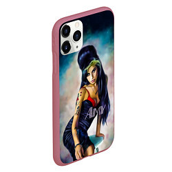 Чехол iPhone 11 Pro матовый Amy Jade Winehouse, цвет: 3D-малиновый — фото 2