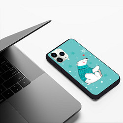 Чехол iPhone 11 Pro матовый Любовь Мишки, цвет: 3D-черный — фото 2