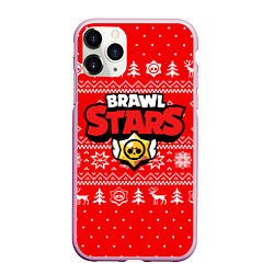 Чехол iPhone 11 Pro матовый НОВОГОДНИЙ СВИТЕР BRAWL STARS КРАСНЫЙ