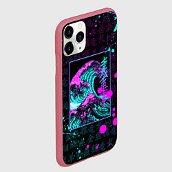 Чехол iPhone 11 Pro матовый НЕОНОВЫЕ ВОЛНЫ НЕОН ЯПОНИЯ КАНАГАВА, цвет: 3D-малиновый — фото 2