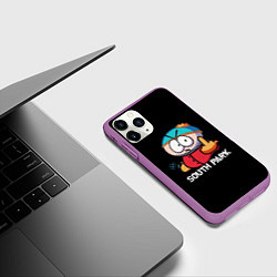 Чехол iPhone 11 Pro матовый Южный парк Эрик South Park, цвет: 3D-фиолетовый — фото 2