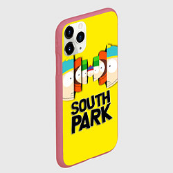 Чехол iPhone 11 Pro матовый South Park - Южный парк персонажи, цвет: 3D-малиновый — фото 2