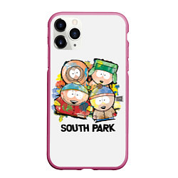 Чехол iPhone 11 Pro матовый South Park - Южный парк краски, цвет: 3D-малиновый