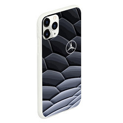 Чехол iPhone 11 Pro матовый Mercedes Benz pattern, цвет: 3D-белый — фото 2