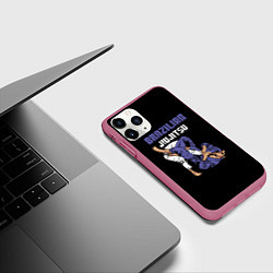 Чехол iPhone 11 Pro матовый BRAZILIAN JIU JITSU - BJJ, цвет: 3D-малиновый — фото 2
