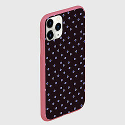 Чехол iPhone 11 Pro матовый Глаз от сглаза паттерн мелкий рисунок, цвет: 3D-малиновый — фото 2