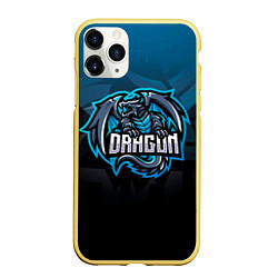 Чехол iPhone 11 Pro матовый Дракон dragon, цвет: 3D-желтый