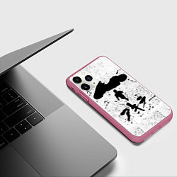 Чехол iPhone 11 Pro матовый Akira черный постер, цвет: 3D-малиновый — фото 2