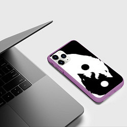 Чехол iPhone 11 Pro матовый Волки Инь и Янь Добро и Зло, цвет: 3D-фиолетовый — фото 2