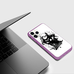 Чехол iPhone 11 Pro матовый Евангелион - Ева, цвет: 3D-фиолетовый — фото 2