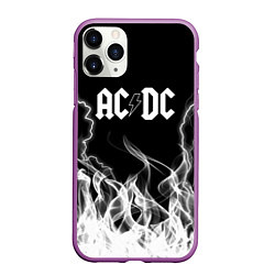 Чехол iPhone 11 Pro матовый ACDC Fire, цвет: 3D-фиолетовый
