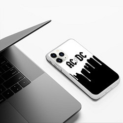 Чехол iPhone 11 Pro матовый ACDC подтёки, цвет: 3D-белый — фото 2